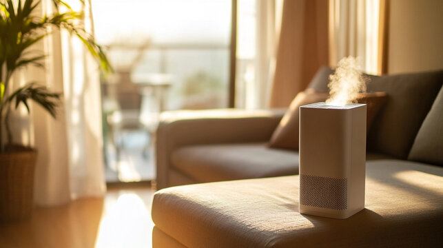 部屋に置かれた空気清浄機