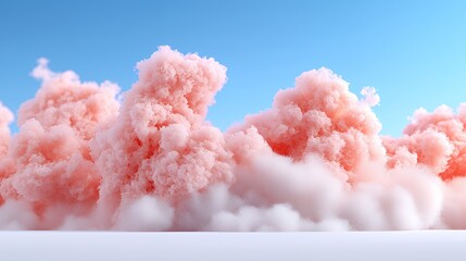 Pink Clouds in a Blue Sky Soft Focus Dreamy Background