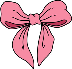 Hand drawn retro coquette bow doodle   