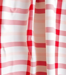 Fototapeta premium Classic red and white checkered kitchen towel, crisp cotton fabric, towel, texture
