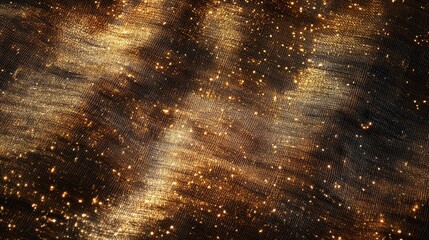 Abstract shimmering texture with golden sparkles on a dark background, creating a sense of depth and movement