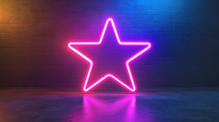 Fototapeta premium Neon Star Sign PNG | Futuristic Glow Shape for Sci-Fi Designs.