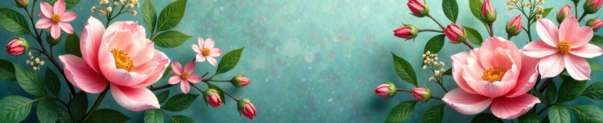 Fototapeta premium Elegant floral arrangement with lush greenery and pastel hues, garden, elegant