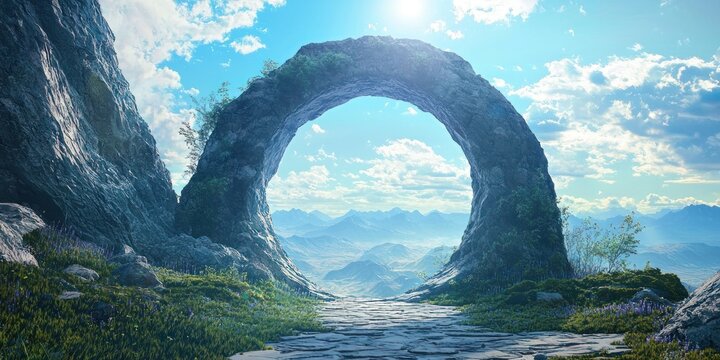 A sci-fi-inspired portal appearing to extend infinitely into the distance