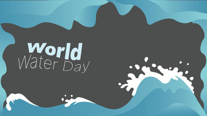 Naklejka premium World Water Day Background – Blue Waves and Splash Design