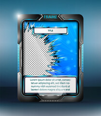 Layout azul claro em moldura futurista