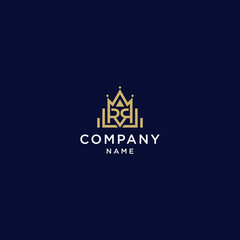 initial letter rr logo, with a king's crown design