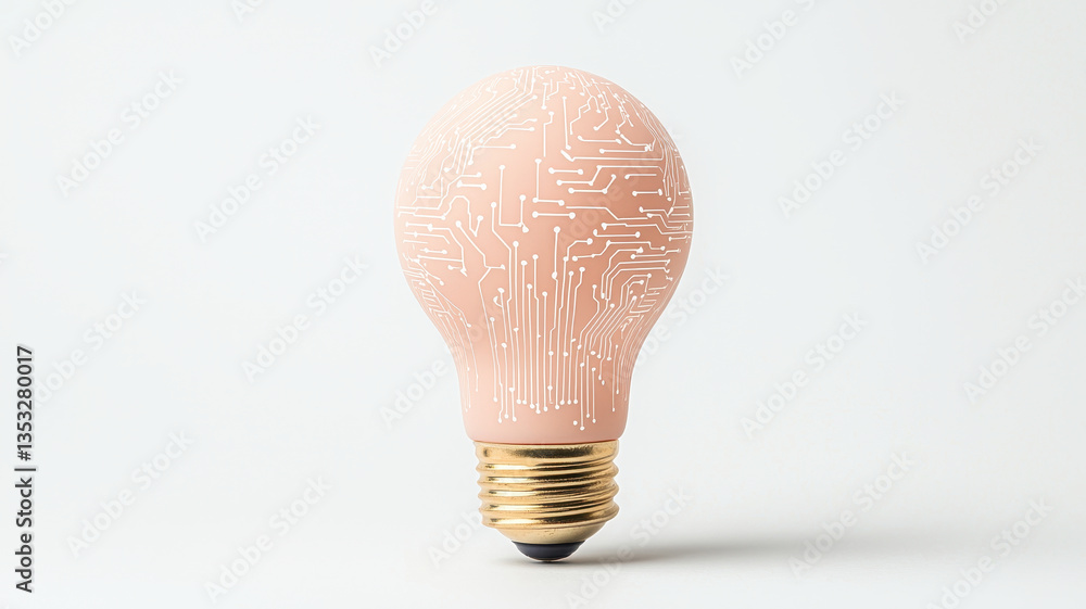 Aufkleber unique lightbulb designed with intricate circuit lines, symbolizing innovation and technology. this 