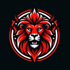 Obraz premium Fiery Lion Head Logo Design. (1)