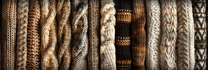 Collection of Elegant Earth-tone Knitted Patterns: From Simple to Complex Design