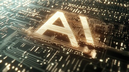 A computer chip with the letters AI on it