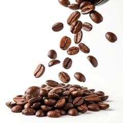 Naklejka premium coffee beans on white background