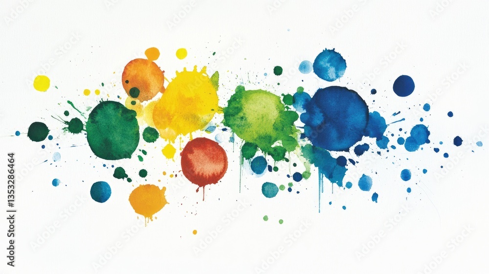 Aufkleber a mesmerizing display of watercolor splashes blending harmoniously into a rich color spectrum.
