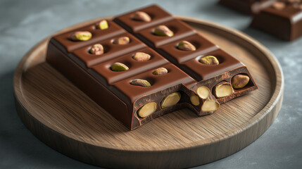 Nutty chocolate on a plate