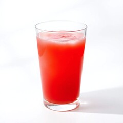  A glass of watermelon juice, elegantly presented against a stark white backdrop. Soft, diffused lighting. 