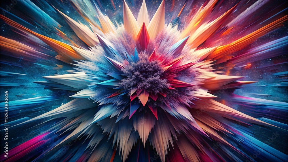 Poster explosive burst of color: a dynamic explosion of vibrant hues unfolds in a captivating display of ar
