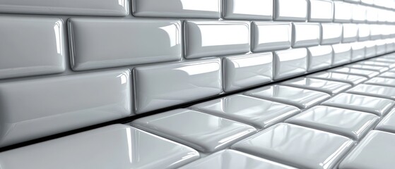 Sleek White Tiles: A Study in Minimalist Design