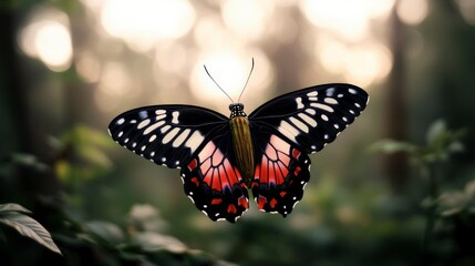 Naklejka premium Majestic Butterfly Vivid Wings Nature s Beauty Close up