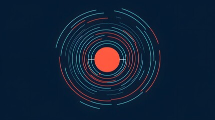 Professional Simple Radar Icon with Converging Curved Lines for Technology Designs