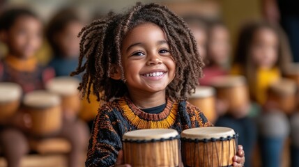 Joyful Young Drummer: A Celebration of Music and Culture