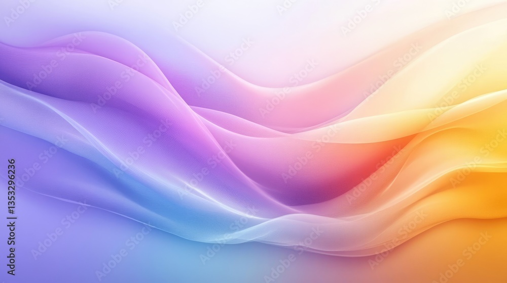 Aufkleber abstract waves of pastel colors blend seamlessly, creating a serene and calming visual effect for ba