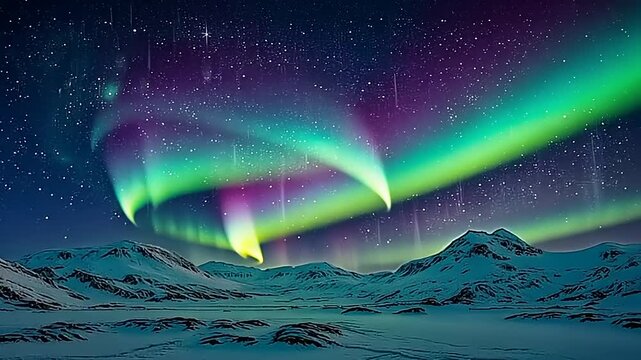 beautiful aurora in the sky