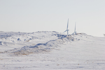 rural road drifted full of snow