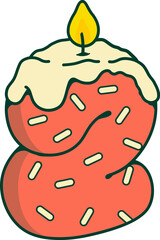 Birthday Candle Numbers Set – Cute Cartoon Sprinkles Style Vector