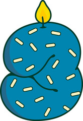 Birthday Candle Numbers Set – Cute Cartoon Sprinkles Style Vector