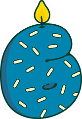 Birthday Candle Numbers Set – Cute Cartoon Sprinkles Style Vector