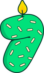 Birthday Candle Numbers Set – Cute Cartoon Sprinkles Style Vector