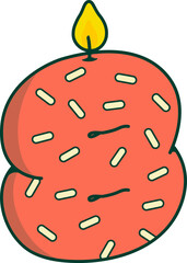 Birthday Candle Numbers Set – Cute Cartoon Sprinkles Style Vector