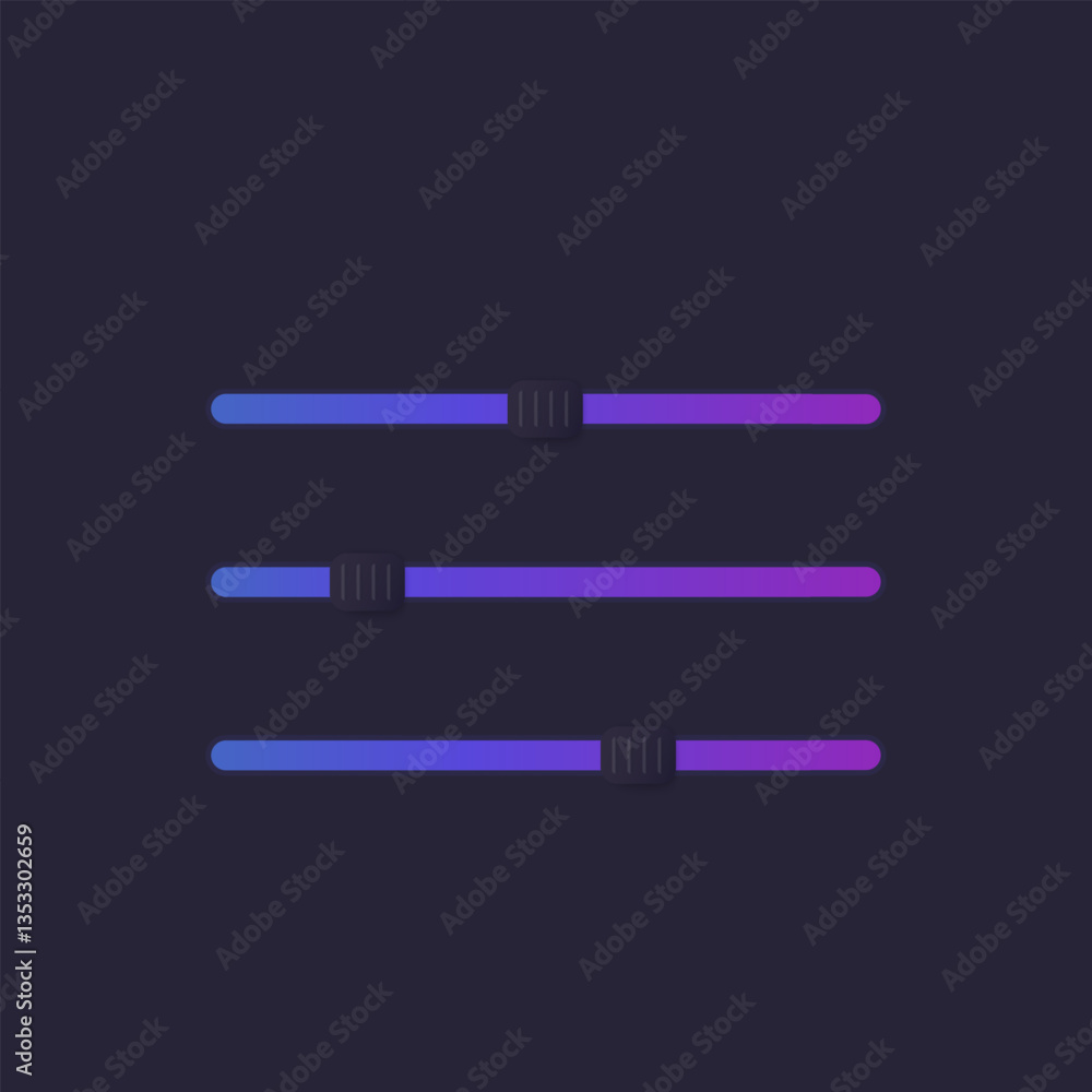 Poster slider bars for web and apps, vector ui elements