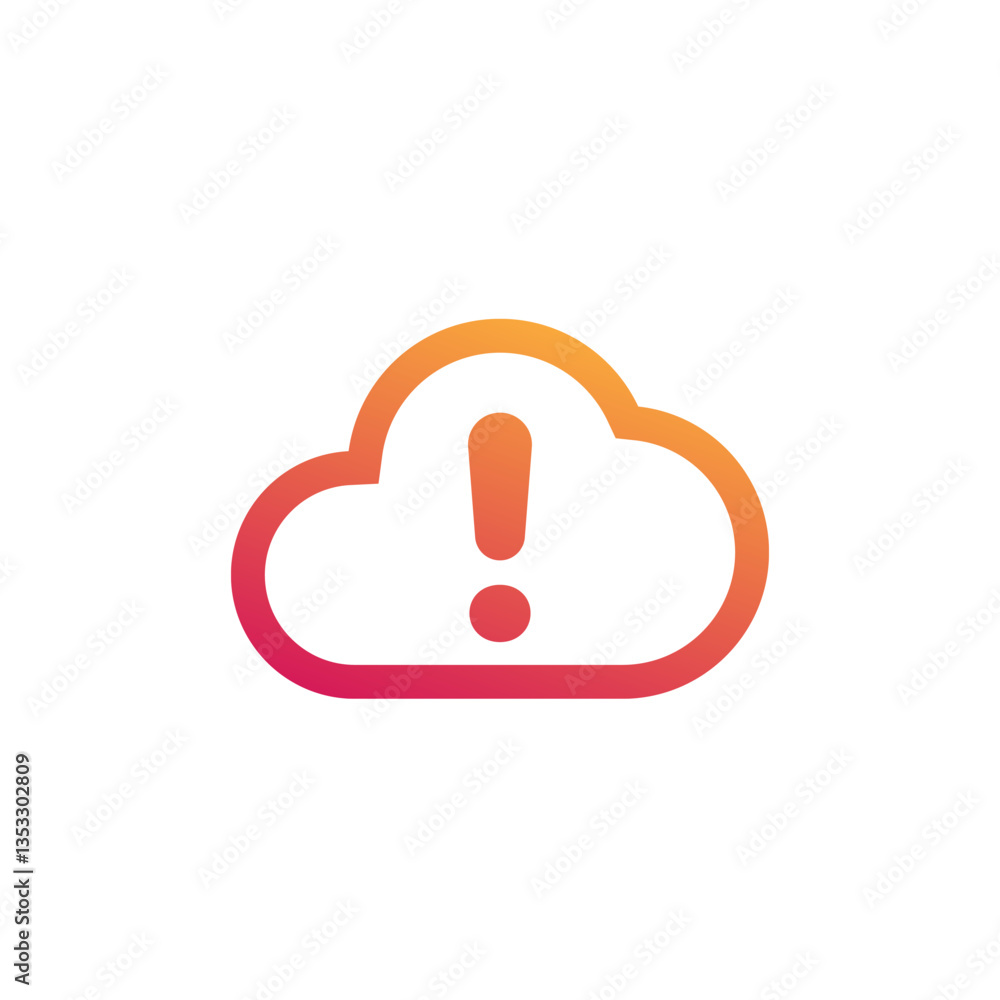 Poster upload error icon with a cloud