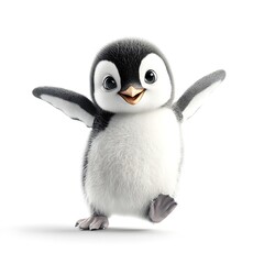 Cute Penguin Cartoon Dancing.