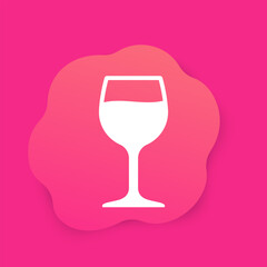 wineglass icon, glass with wine vector