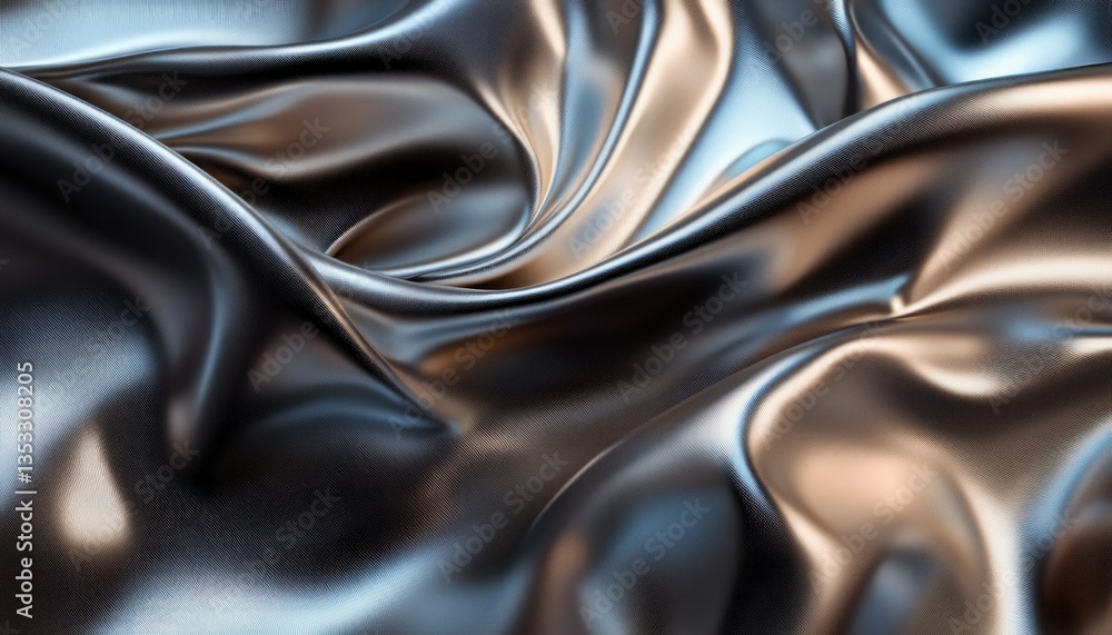 Aufkleber metallic abstract background with fluid forms and smooth textures in yellow and gold