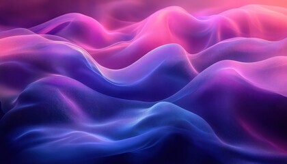 Obraz premium Abstract Flowing Ribbons in Blue and Purple Minimalist Digital Art