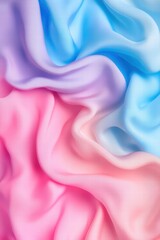 Obraz premium Soft Waves of Satin Fabric in Pastel Blue and Pink Hues