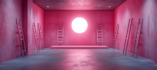 Achieving Business Goals Success with Ladders Progress Strategy Leadership