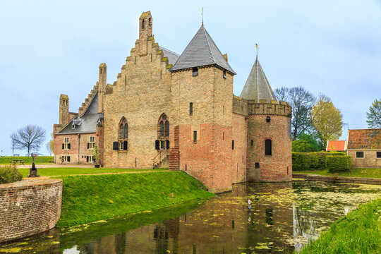 Europe, the Netherlands, North Holland. Medemblik.Radboud medieval castle. Exterior.