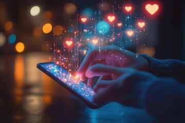 Smartphone Interaction Social Media Concept Digital Art