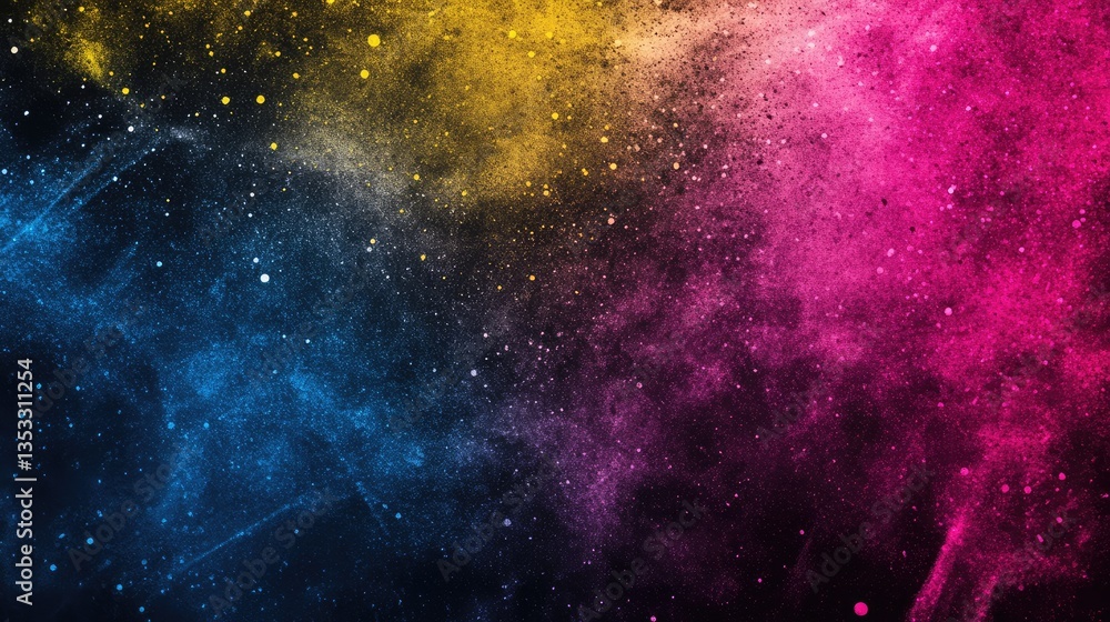 Poster vibrant explosion of colorful powder creating a dynamic abstract background, perfect for creative pr