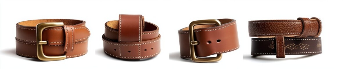 Assorted Brown Leather Belts
