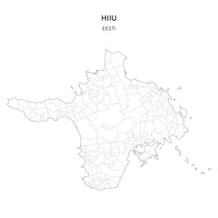 Geopolitical Vector Map of Hiiu County (Estonia) with Municipality (Omavalitsus), and Settlements (Asulad) Administrative Subdivisions as of 2025 - Estonia