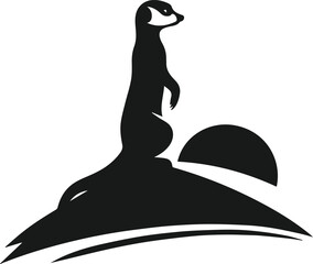 Vector silhouette of a meerkat