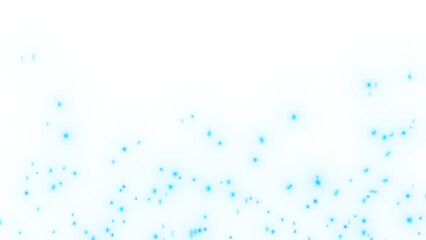 Abstract teal glowing particles on a transparent background