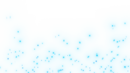 Abstract teal glowing particles on a transparent background