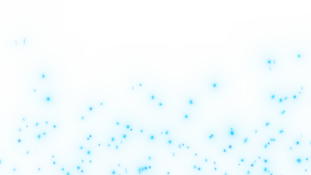 Abstract teal glowing particles on a transparent background