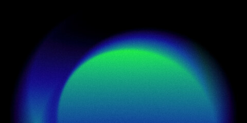 green blue Semi-circle grainy gradient background, abstract circle light noise texture poster banner cover header backdrop wallpaper design with copy space